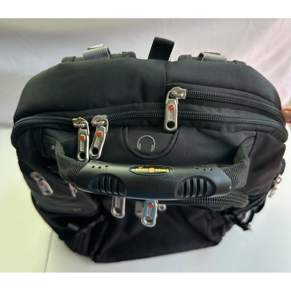 SwissGear 1900 ScanSmart Laptop Backpack Black 19x14x6 Airflow Multi Pockets Zip - Picture 7 of 16